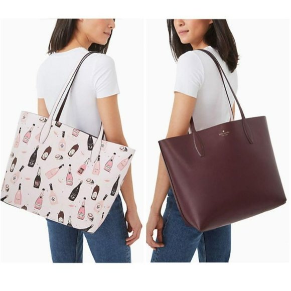 kate spade Handbags - $329 Kate Spade Arch Champagne Large Reversible Tote Bag Purse